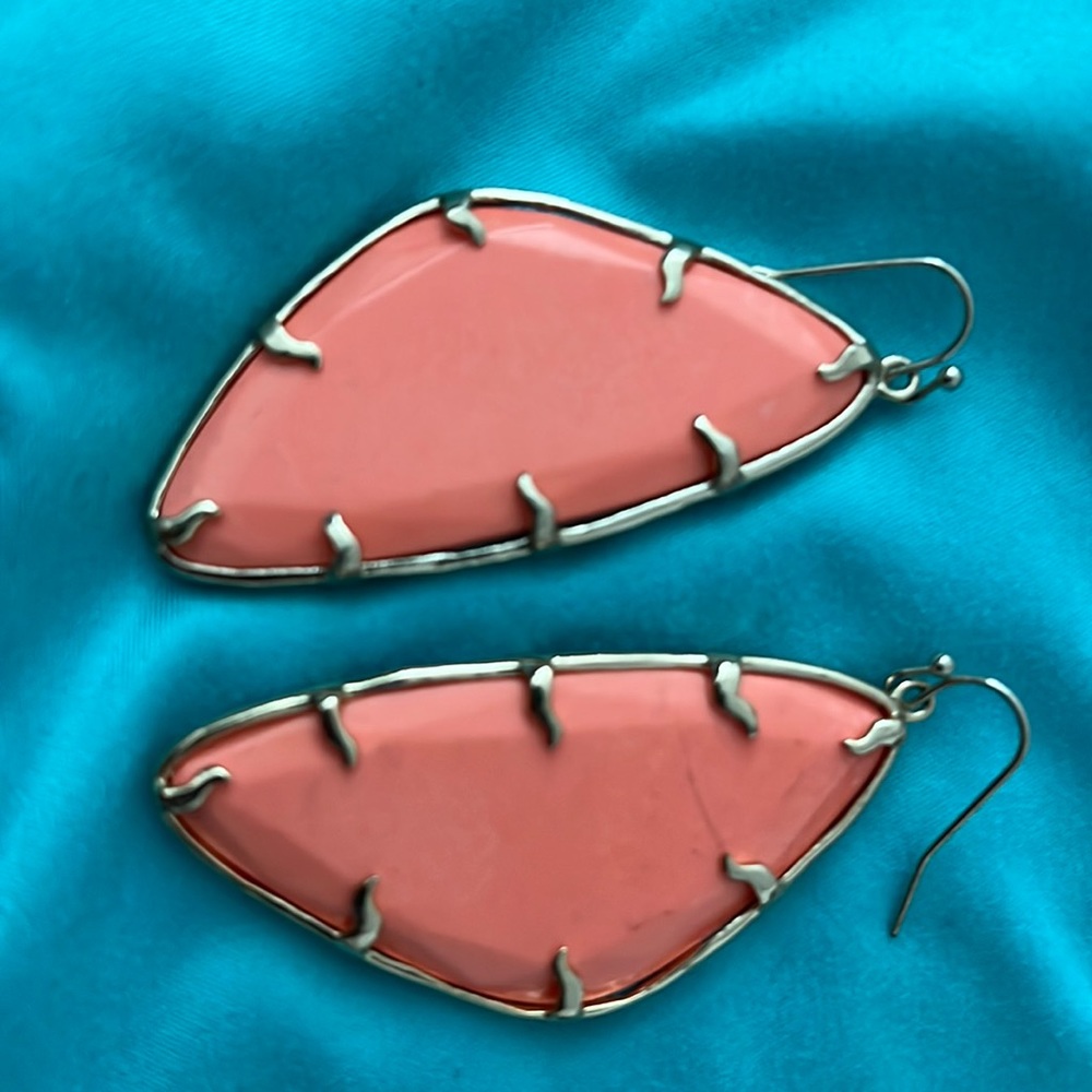 Coral Kendra Scott earrings